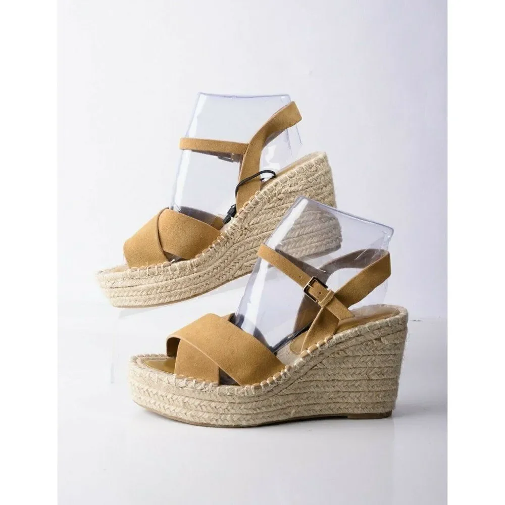 Zara Womens Wedges Sandals Suede Jute Platform EU 40 US 9 Tan Brown 2353/710 NWT - Picture 5 of 8